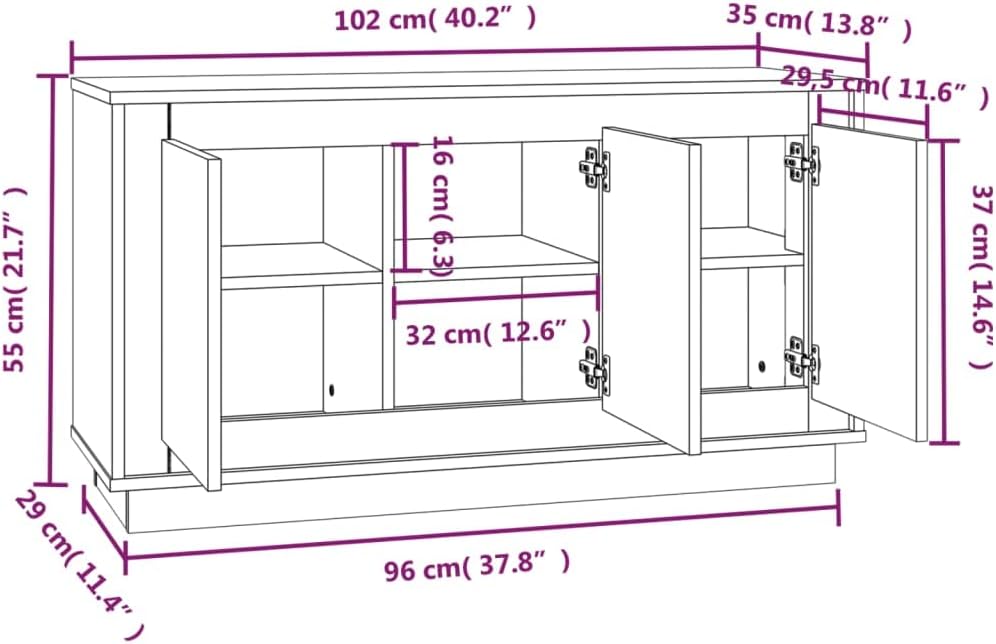 vidaXL Buffet, Armoire Latérale avec 6 Compartiments, Placard avec Porte, Meuble de Rangement Salle de Séjour, Moderne, Blanc Bois d'Ingénierie
