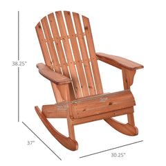 Chaise bascule Adirondack Muskoka en bois avec design lattes en bois,dossier en ventail et style rustique classique,teck -