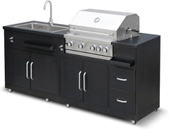 Cuisine extérieure en métal avec évier Barbecue et Rangement