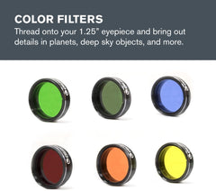 Celestron 94303 Kit d'oculaires et de filtres de 1,25 Pouce - 14 pièces dans Un étui de Transport en métal doublé de Mousse, Argent