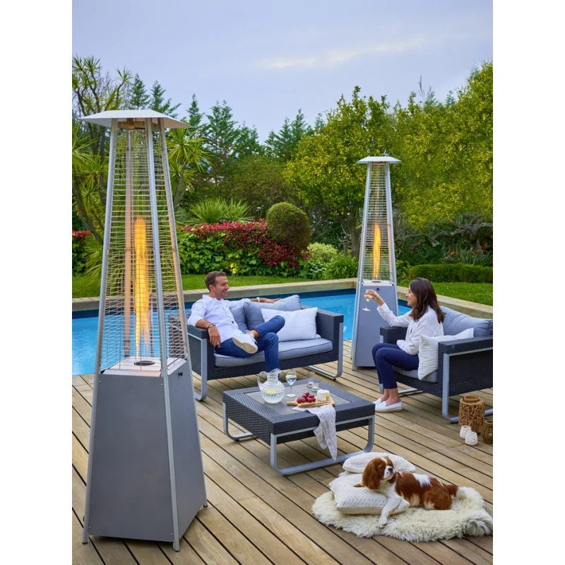 Chauffage extérieur gaz - Pyramide - Noir - 13 kW - Housse de protection Favex -