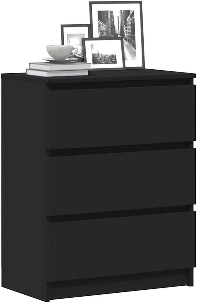 vidaXL Buffet, Meuble de Rangement avec Tiroir, Armoire de Rangement, Organisateur Salon Salle de Séjour Intérieur, Noir Bois d’Ingénierie