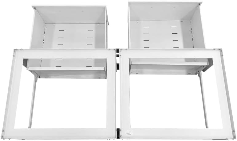 Vonia lave-linge surélevé - Support pour lave-linge avec tiroir intégré - Double - Blanc