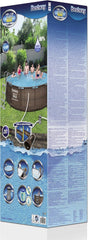 Power Steel Deluxe Piscine tubulaire ronde avec cadre en acier solide Kit complet Aspect rotin 366 x 100 cm,Marron