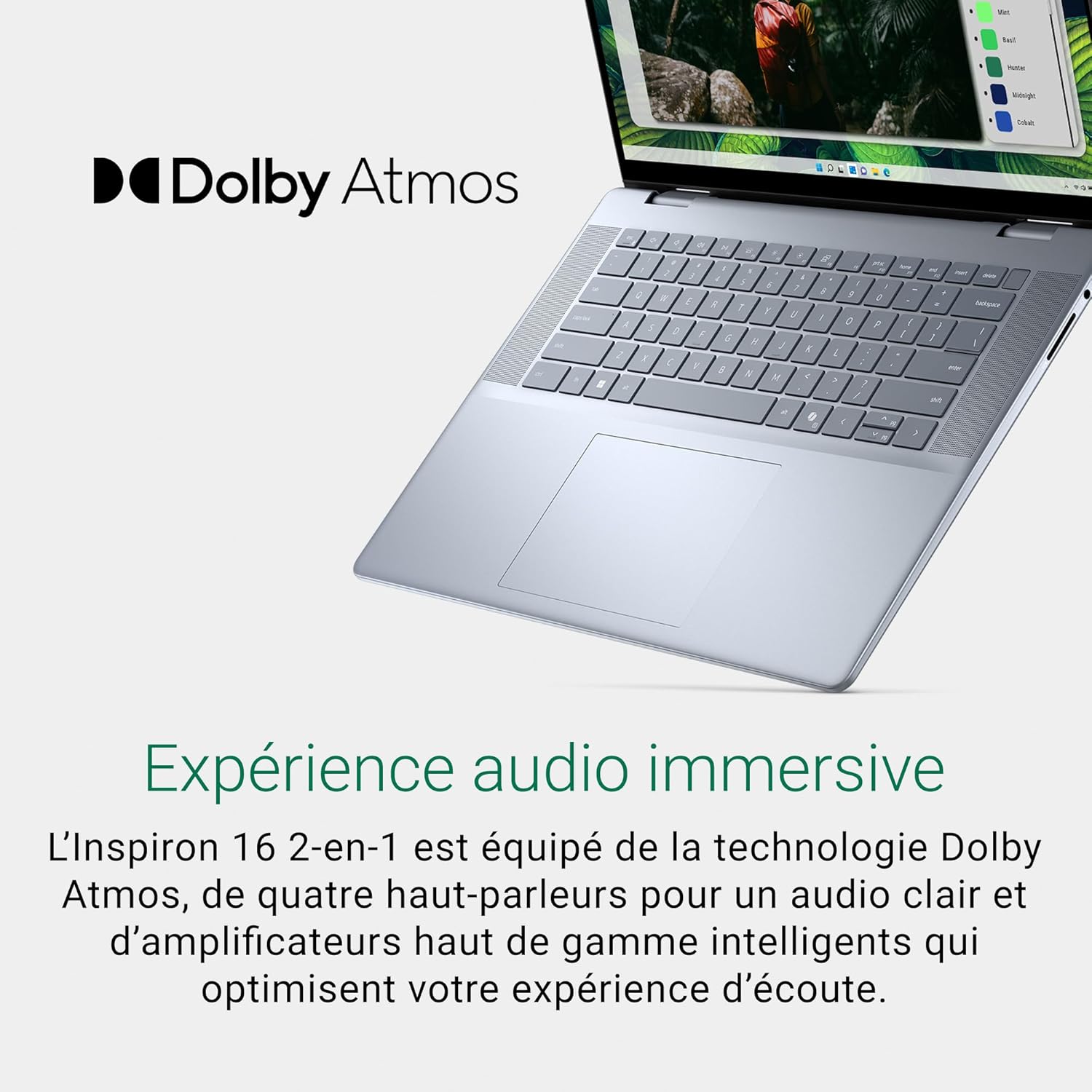 Dell Inspiron 16 PC Portable 2-en-1 écran 16" FHD+ (1920 x 1200) Intel Core Ultra 5 Series 1 Graphique Intel 16 Go RAM 512 Go SSD Windows 11 Home Clavier AZERTY rétroéclairé Bleu