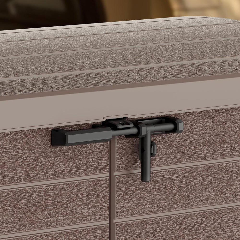 Duramax StoreAway 1200L Plastic Garden Shed/ Flat Lid,Outdoor Storage Shed,Wheelie Bin Hideaways,Wheelie bin box,Durable Construction,Ideal for Bikes,BBQs & 2x 240L Bins,145x85x125 cm,Brown
