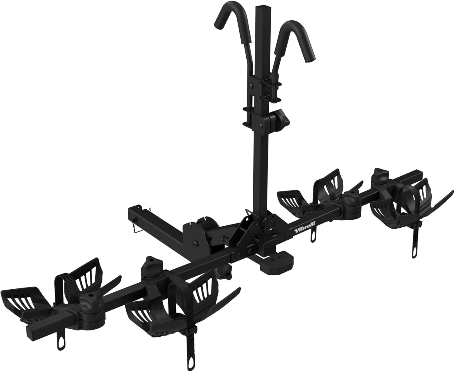 Vibrelli Porte-attelage de vélo électrique – 2 Porte-vélos électriques pour Gros pneus, VTT, vélos Standard – 29,5 kg par vélo – Anti-oscillation breveté – Voitures et VUS – Plateforme
