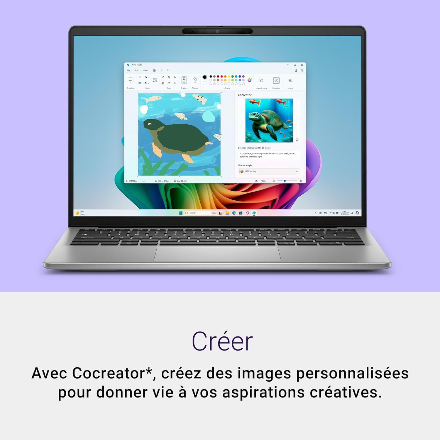 Dell Inspiron 14 (5441) Copilot+ PC Portable 14" Écran FHD+ 60 Hz Snapdragon X Plus 16 Go RAM 512 Go SSD Qualcomm Adreno Windows 11 Home Clavier rétroéclairé AZERTY - Gris Titane