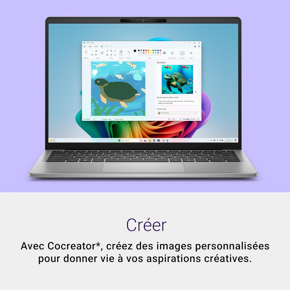 Dell Inspiron 14 (5441) Copilot+ PC Portable 14" Écran FHD+ 60 Hz Snapdragon X Plus 16 Go RAM 512 Go SSD Qualcomm Adreno Windows 11 Home Clavier rétroéclairé AZERTY - Gris Titane