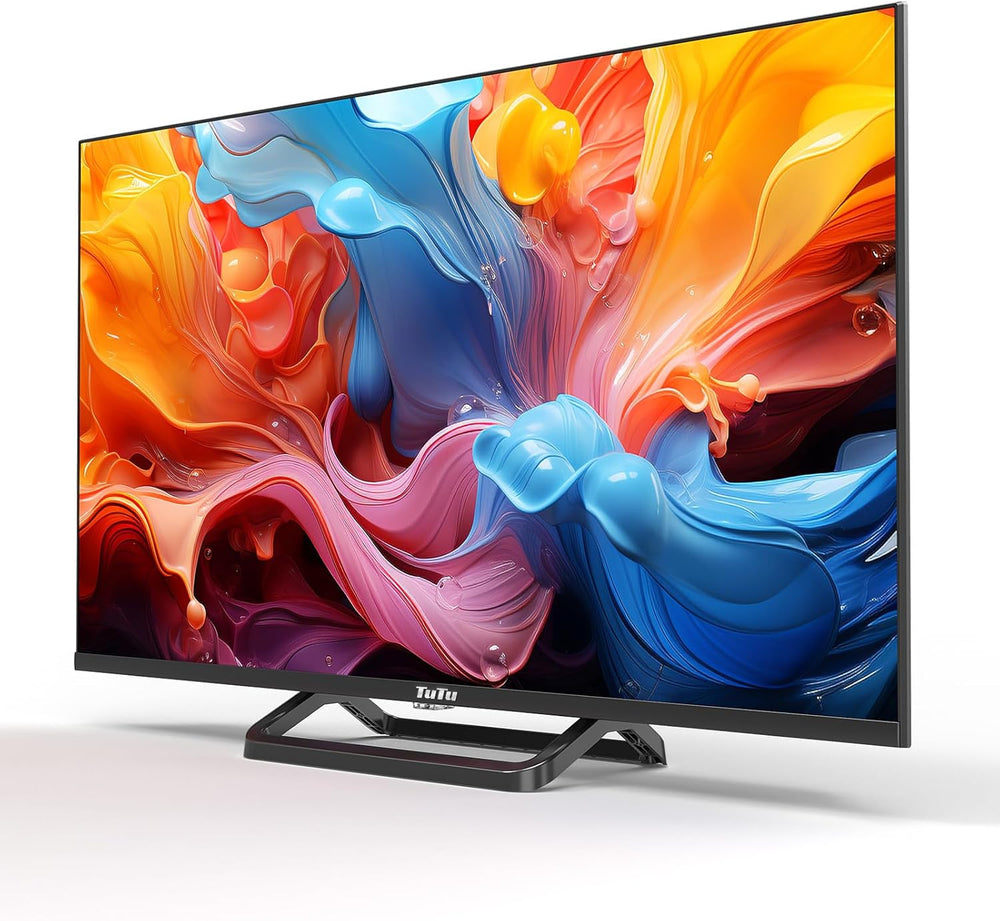 TuTu Téléviseurs 32 Pouces (80 cm) LED Central Pied TV HD Ready Triple Tuner (DVB-C / T2 / S2) HDMI x2 CI+ Lecteur multimédia USB 2.0 Mode hôtel Dolby Audio 2024