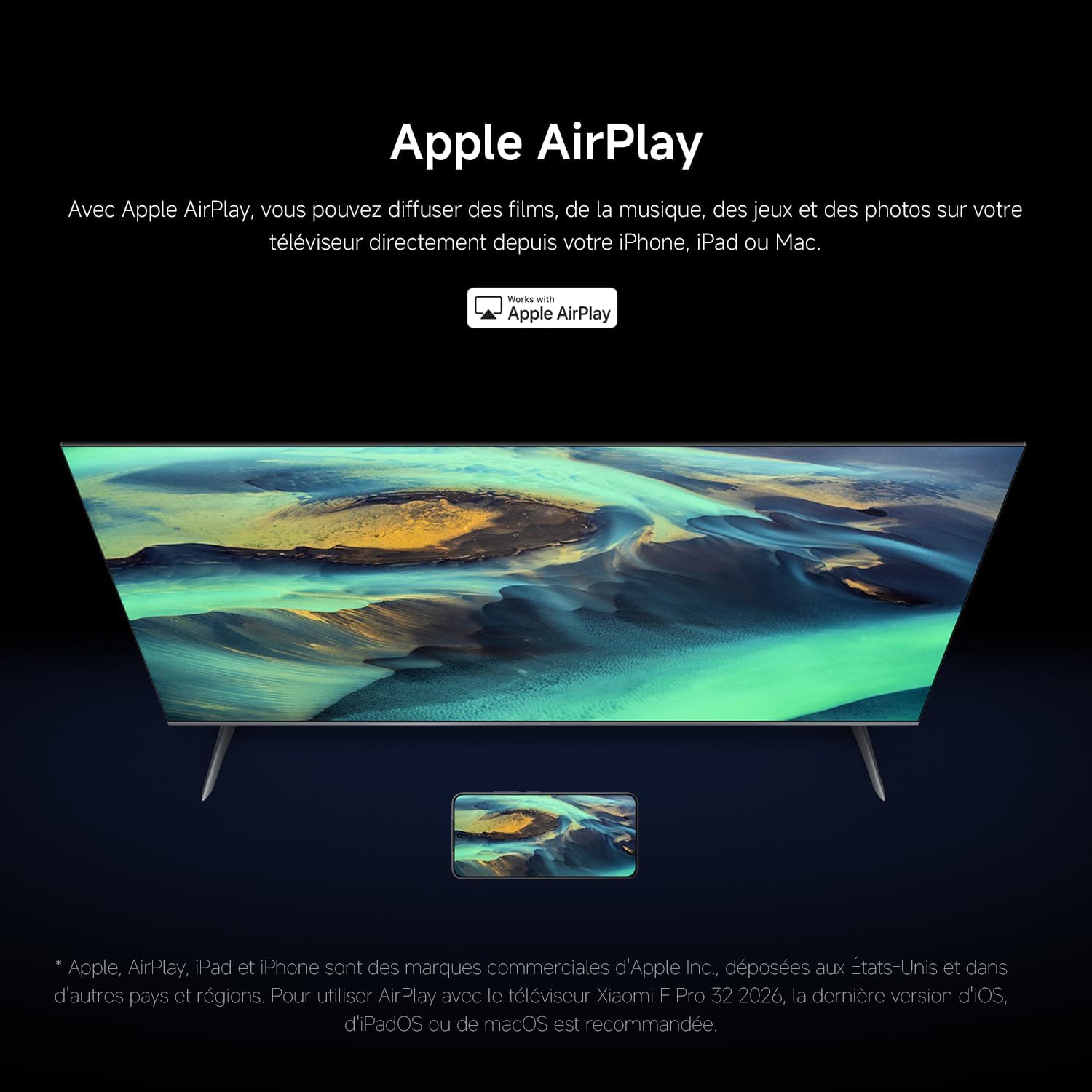 Xiaomi TV F Pro 32, 81 cm (32 Pouces), QLED, Smart TV, Fire OS7, Contrôle Vocal Alexa, Dolby Audio™, DTS Virtual:X, DTS-HD, Compatible avec Apple AirPlay