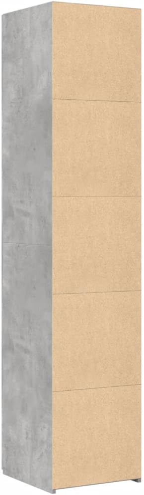 vidaXL Buffet Haut Gris béton 40x42,5x185 cm Bois d'ingénierie, Buffet, Armoire de Rangement, Panneau latéral, Armoire, Armoire latérale