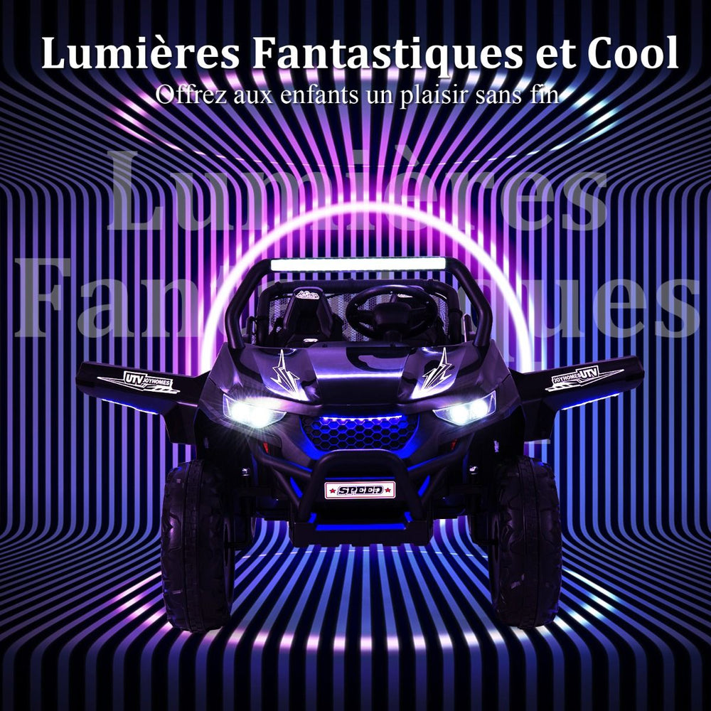 Voiture lectrique Enfant 12 V Tlcommande pour 3-8 Ans 2 Vitesses Ressort de Suspension Charge 59KG 118x74x71CM Noir/Rose/Rouge -