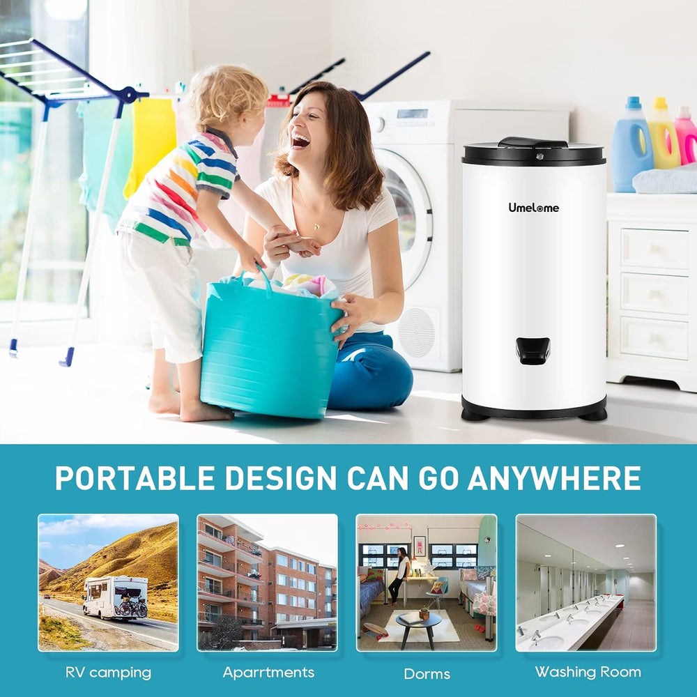 Umelome Essoreuse grande capacité 6 kg Séchoir rotatif 2800 tr/min Spin Dryer énergétique et économie d'énergie Blanc