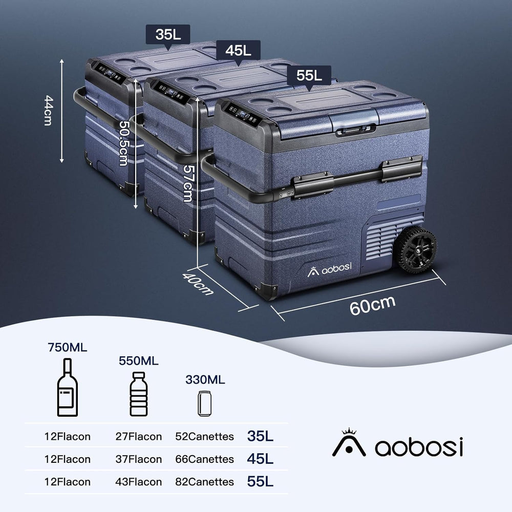 115L Glaciere Electrique Double Zone,Glaciere a Compression WiFi APP,12 V/24 V et 100-240 V Frigo Camping,-20 鈩 20 鈩pour Voiture,Camion,Bateau,Camping,Car,Caravanes,Voyageant,Maison