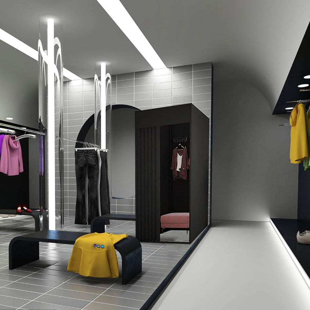 Cabine D'essayage Demontable, Vestiaire Portable avec Rideau, Temporaire Cabine D'essayage Mobile pour Magasin Vêtements Chambre Bureau Plage, (Noir, 100x100x200cm)