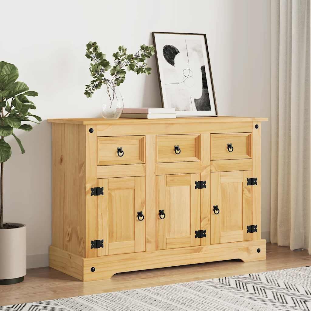 vidaXL Buffet Corona Marron 112x44x78 cm Bois Massif pin Mexicain, Meuble de Rangement, Meuble de Rangement de Cuisine, Meuble de Rangement de Salon