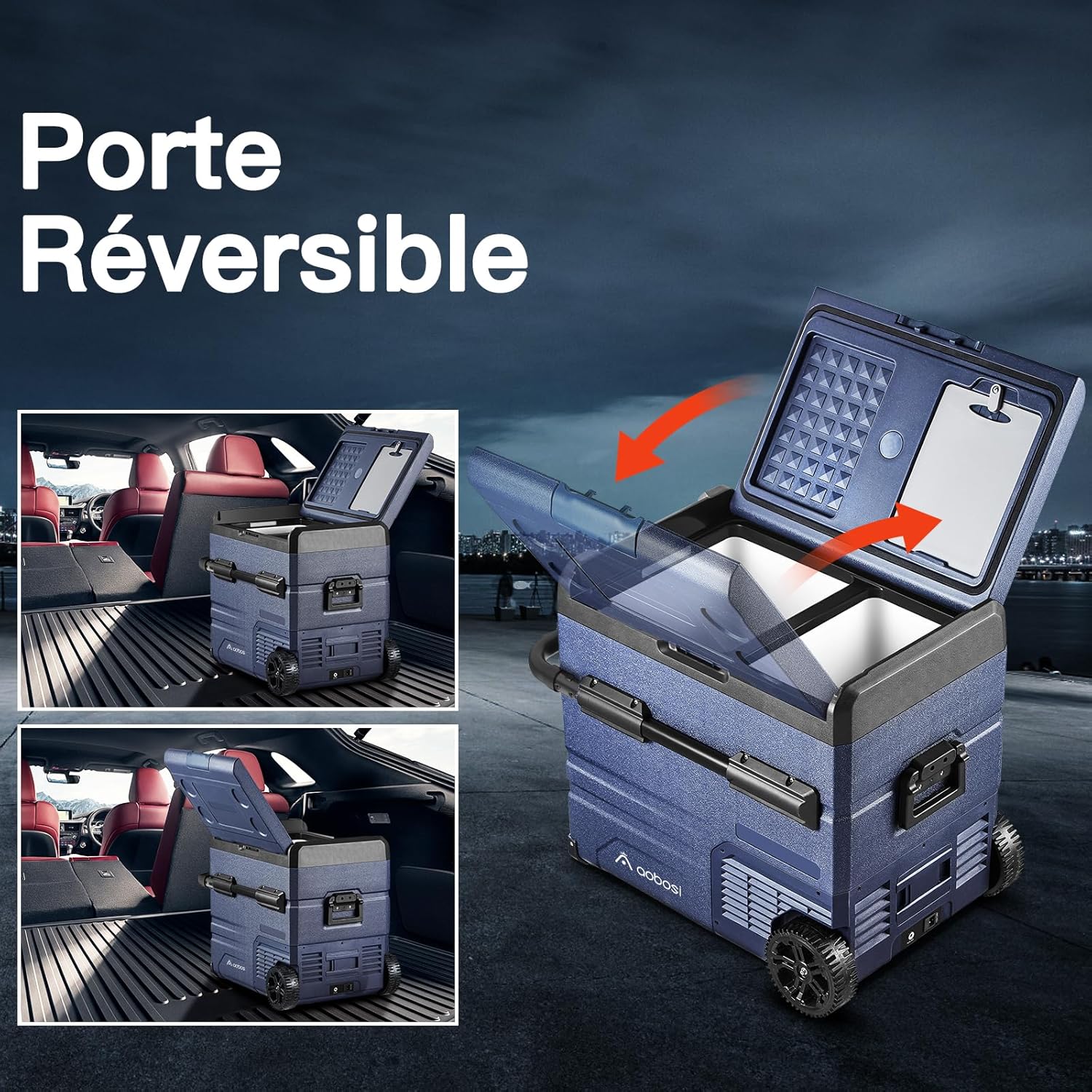 115L Glaciere Electrique Double Zone,Glaciere a Compression WiFi APP,12 V/24 V et 100-240 V Frigo Camping,-20 鈩 20 鈩pour Voiture,Camion,Bateau,Camping,Car,Caravanes,Voyageant,Maison