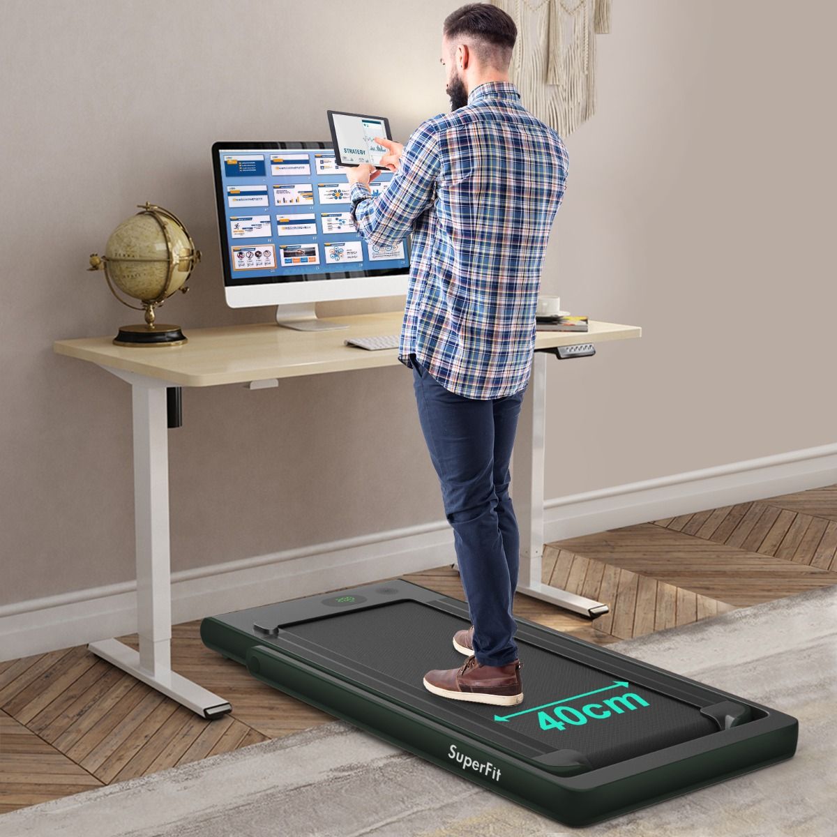 2 en 1 Tapis de Course Electrique Pliable 1  12 Km/H avec Haut-parleur Bluetooth Tlcommande Moteur 0,75HP Vert/Blanc/Noir/Rouge/Or/Noir et Argent/Bleu -