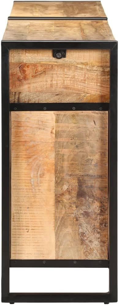 vidaXL Buffet Meuble de Rangement Armoire de Rangement avec 4 Tiroirs et 2 Compartiments Maison Intérieur 172x35x80 cm Bois de Manguier Massif