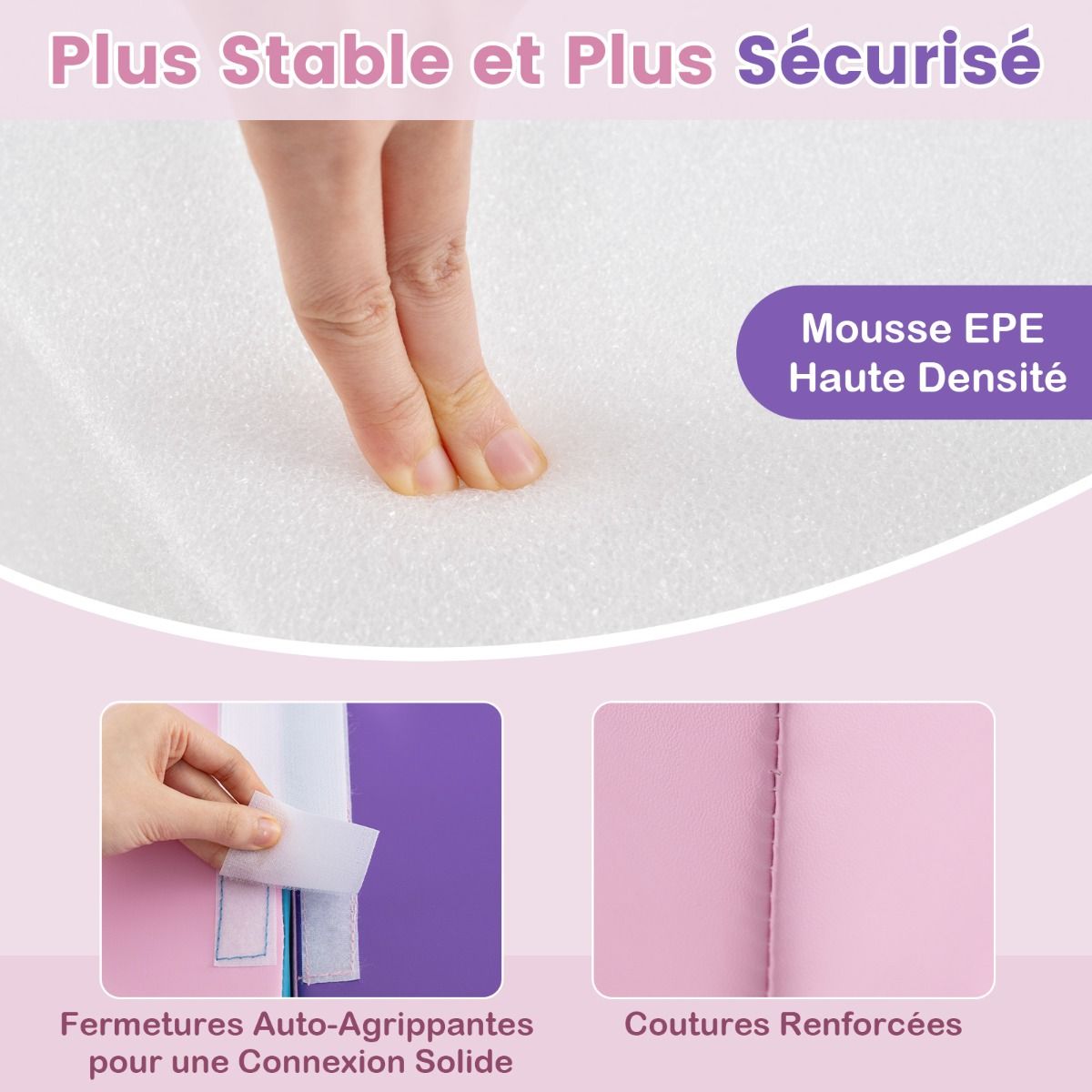 6 Blocs d橢scalade en Mousse Jeu d橢scalade pour Tout-Petits Jeu d橝ctivit d橢scalade Color Tunnel Escaliers et Rampe pour 12+ Mois Color/Bleu/Violet -