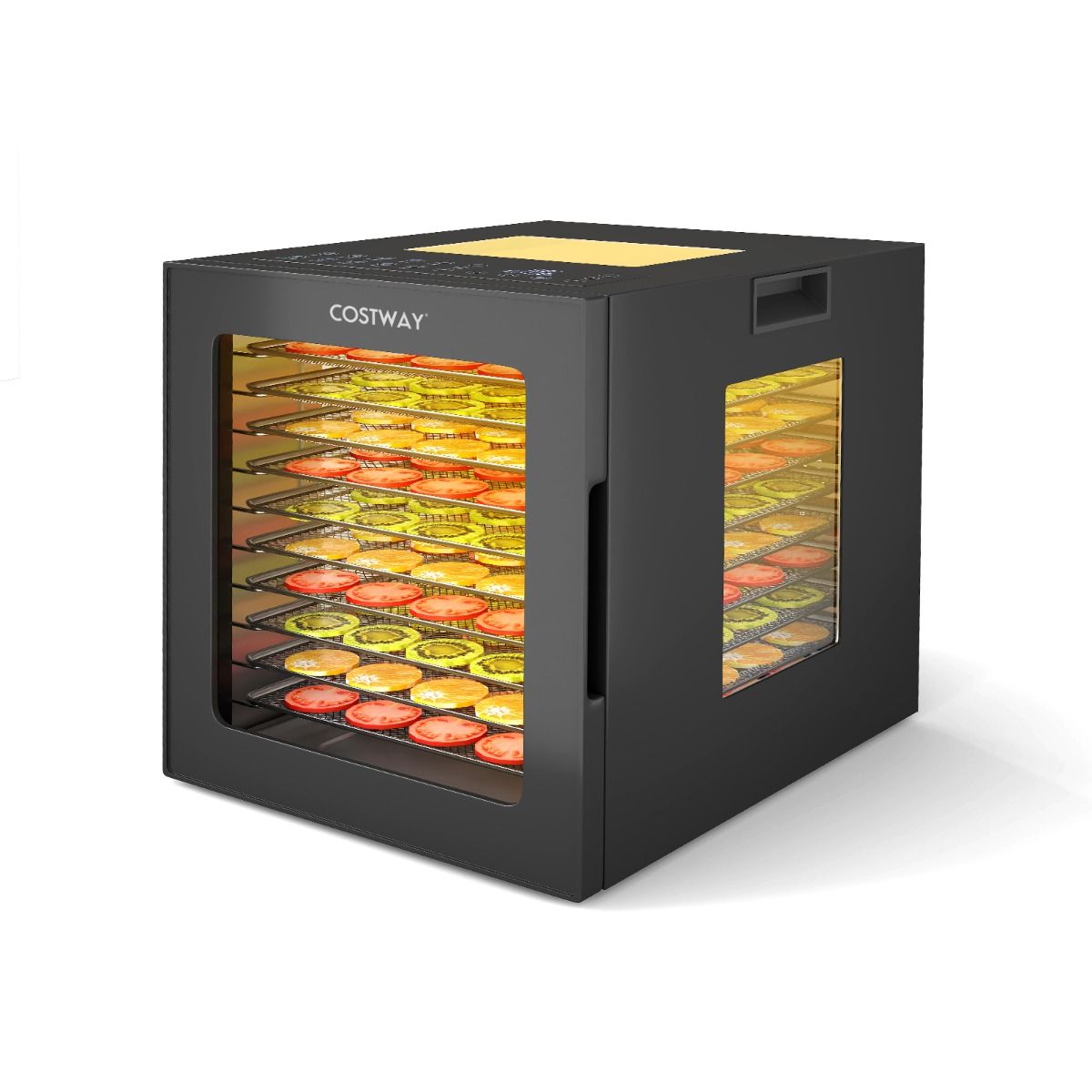 Déshydrateur Alimentaire Séchoir à 10 Plateaux en Acier Inoxydable avec 10 Programmes Préréglés Minuterie de 48H&Température de 30-75Noir -