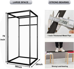 Cabine D'essayage Demontable, Vestiaire Portable avec Rideau, Temporaire Cabine D'essayage Mobile pour Magasin Vêtements Chambre Bureau Plage, (Noir, 100x100x200cm)