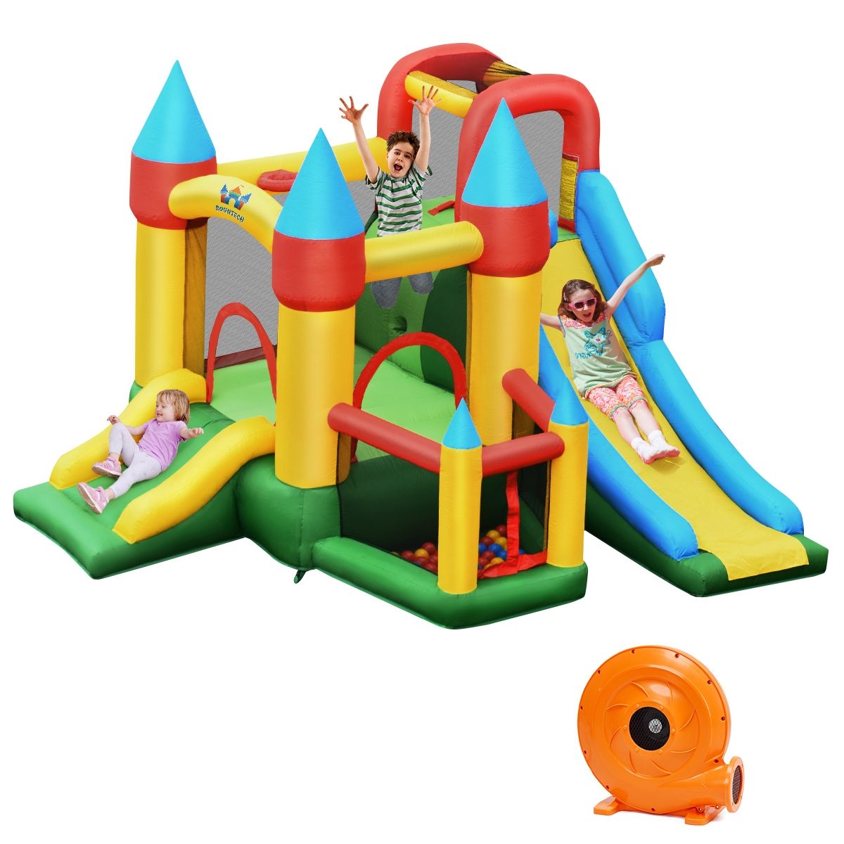 Ch芒teau Gonflable avec Souffleur pour Enfants de 3  10 Ans avec Plusieurs Types de Jeu Diffrents 330 x 300 x 210 cm -