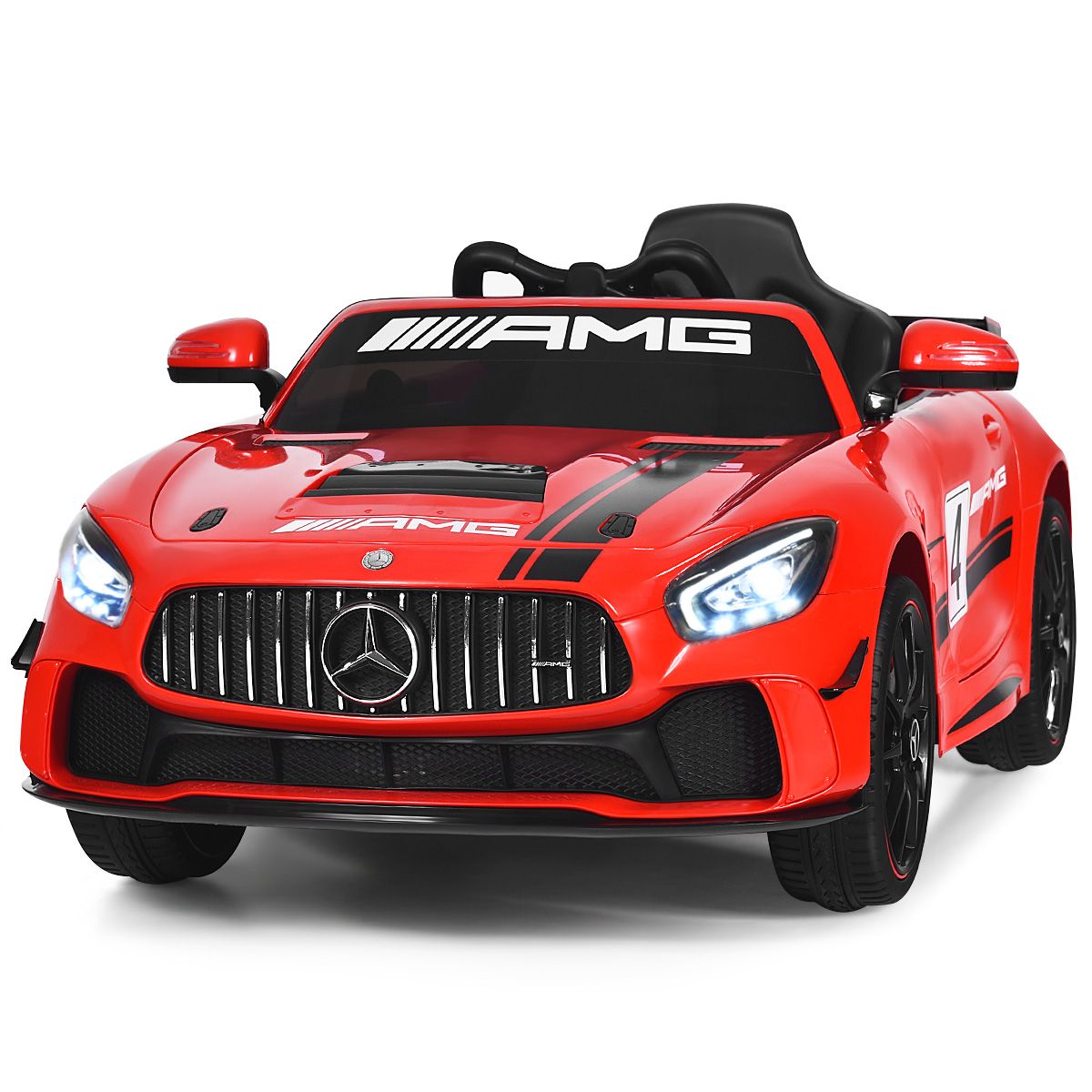 Voiture Sport Electrique 12 V pour Enfants Vitesse Max.: 5 km/h Tlcommande 2.4G MP3 Effets Sonores Lumineux Rouge -