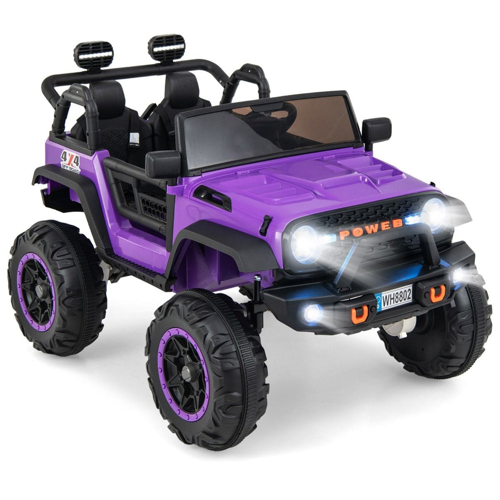 Voiture lectrique 24v pour Enfants 2 Places Tlcommande Musique Histoire Klaxon Usb Fonction de Dmarrage Lent Suspensions  Ressort Blanc/Noir/Rose/Violet -