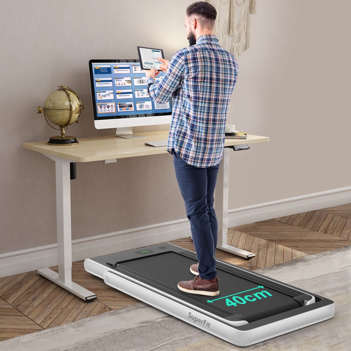 2 en 1 Tapis de Course Electrique Pliable 1  12 Km/H avec Haut-parleur Bluetooth Tlcommande Moteur 0,75HP Vert/Blanc/Noir/Rouge/Or/Noir et Argent/Bleu -