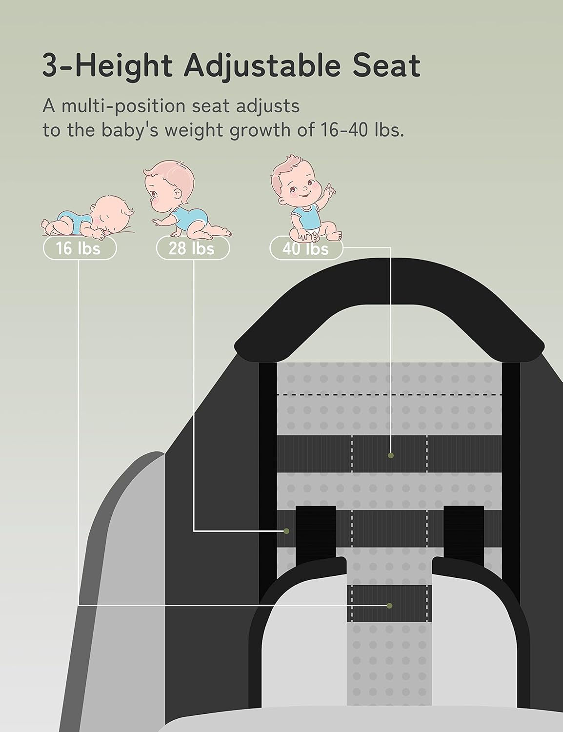 besrey Porte-bébé de randonnée, Sac à dos pour enfant, à usage en extérieur, Pliable - Noir