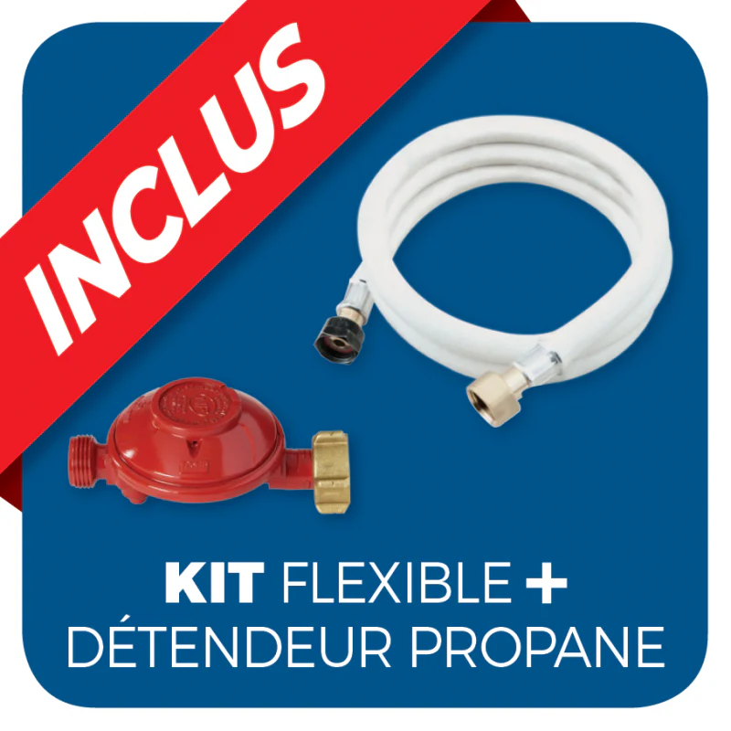 Chauffage extérieur gaz - Pyramide - Noir - 13 kW - Housse de protection Favex -