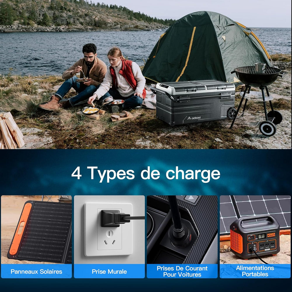 115L Glaciere Electrique Double Zone,Glaciere a Compression WiFi APP,12 V/24 V et 100-240 V Frigo Camping,-20 à 20 pour Voiture,Camion,Bateau,Camping,Car,Caravanes,Voyageant,Maison