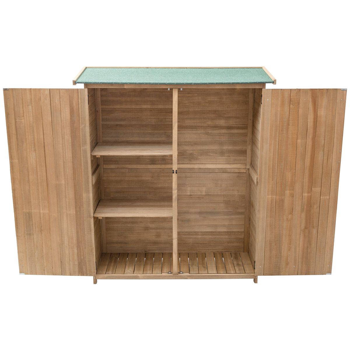 Abri de Jardin en Bois Cabane de Jardin Extérieur Double Portes avec Loquet Toit Incliné en Asphalte Cabanon Jardin Extérieur 140 x 50 x 162 cm Naturel -