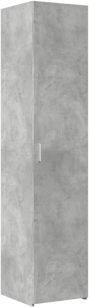 vidaXL Buffet Haut Gris béton 40x42,5x185 cm Bois d'ingénierie, Buffet, Armoire de Rangement, Panneau latéral, Armoire, Armoire latérale