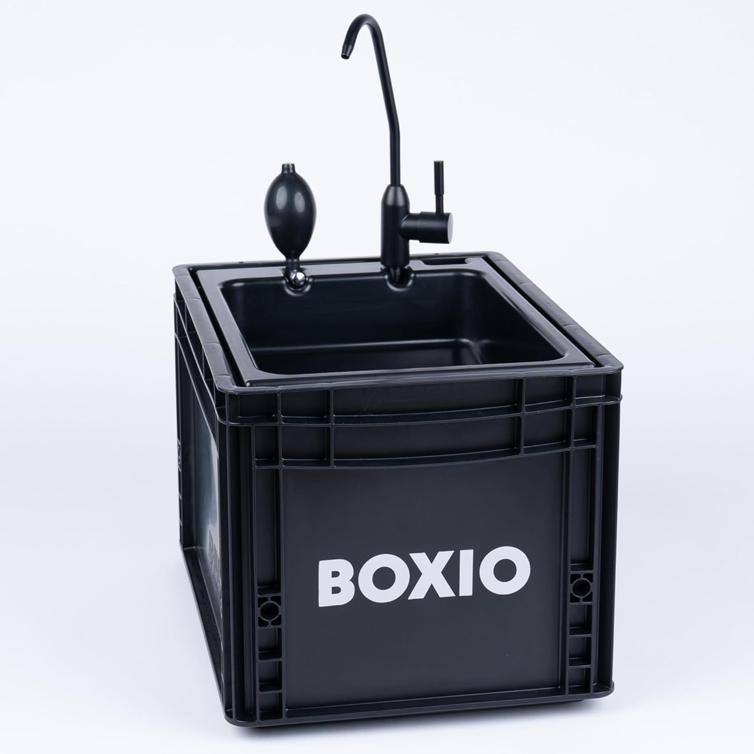 - Wash: Lavabo Mobile avec Pompe à Main - vier Camping Car,Van,Camping,Jardin | vier avec Bac,Robinet en Plastique,Noir -