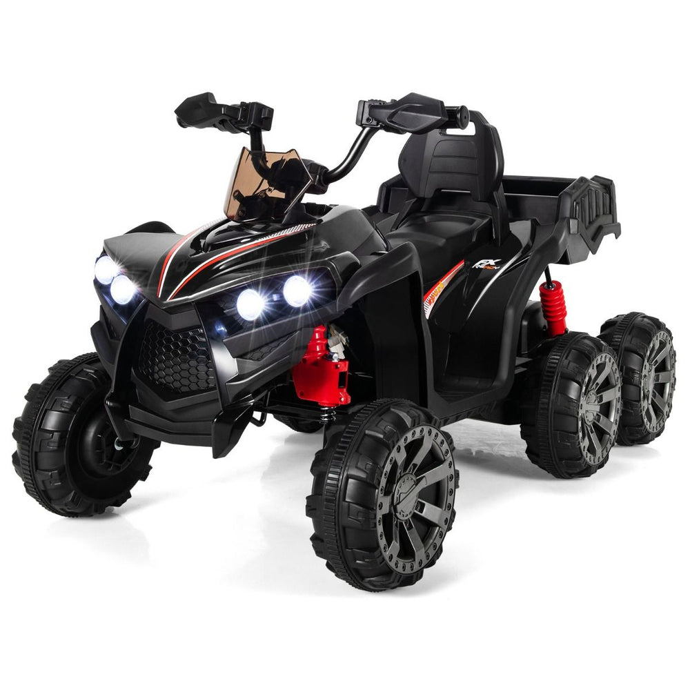 12V Quad Electrique Enfants avec Lumires LED et Musique Vhicule Electrique Enfants avec Dmarrage Lent Charge 30kg 129 x 69 x 72 cm Noir/Rouge -