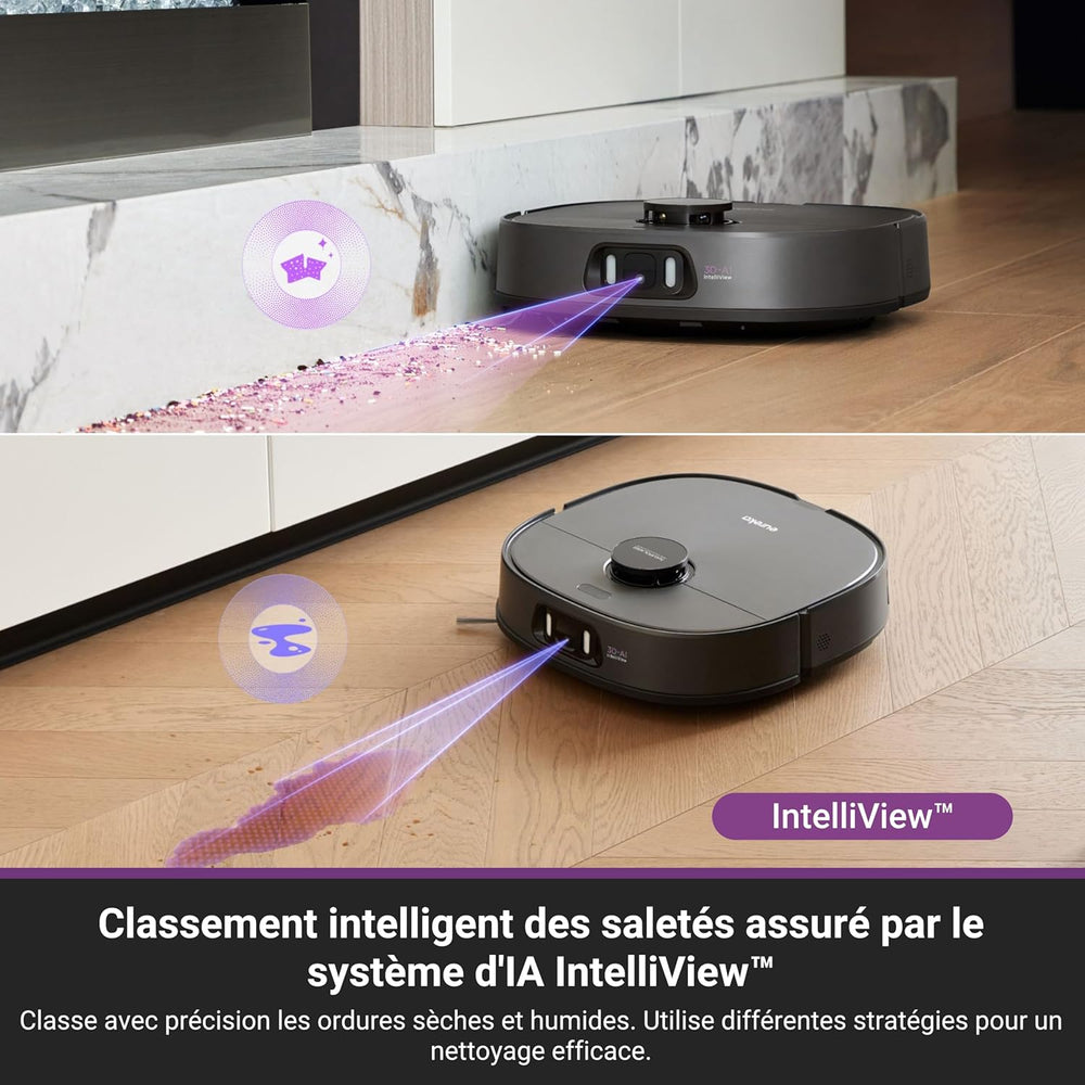 EUREKA J15 Pro Ultra Aspirateur Robot,Robot Aspirateur Laveur 16200 Pa,Nettoyage des Bords,Brosse Anti Enchevêtrement,Lavage de Serpillière à l'eau Chaude 75℃,Base Autonettoyante