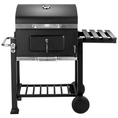 Barbecue  charbon de bois 3 en 1 avec thermomtre avec grille  hauteur rglable noir 1508003 -