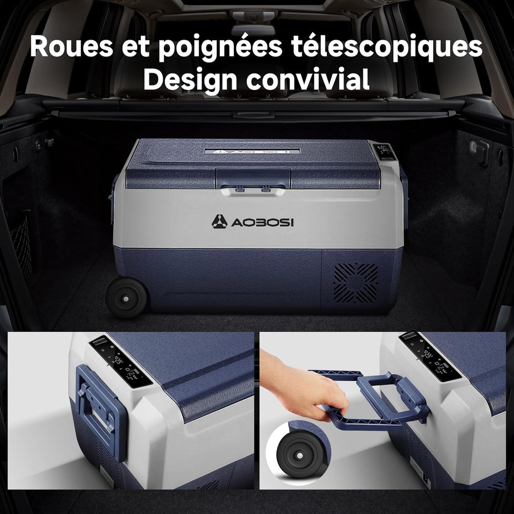 AAOBOSI Glaciere a Compression 36l, Glaciere Electrique Double Zone WiFi APP, 12 V/24 V et 100-240 V Frigo Camping, -20 ℃ à 20 ℃, pour Voiture, Camion, Bateau, Camping, Car, Caravanes,Voyageant,Maison