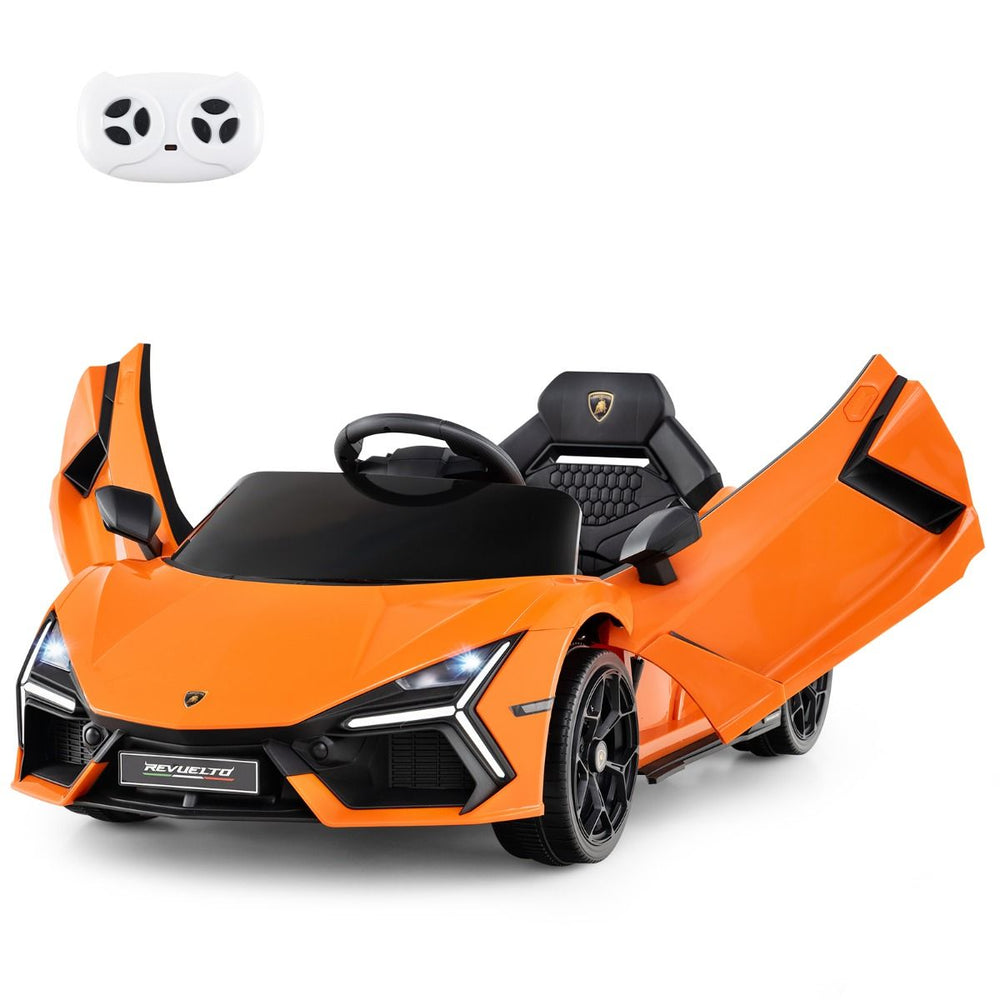 Voiture Electrique 12V pour Enfants Sous Licence Revuelto Télécommande Portes Hydrauliques pour 37-95 Mois Gris/Orange -
