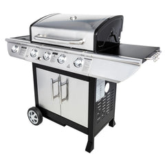 Barbecue au gaz BRISBANE - 4 brûleurs 14kW + réchaud Somagic -
