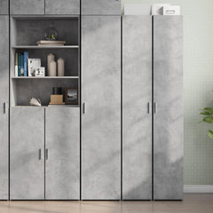 vidaXL Buffet Haut Gris béton 40x42,5x185 cm Bois d'ingénierie, Buffet, Armoire de Rangement, Panneau latéral, Armoire, Armoire latérale