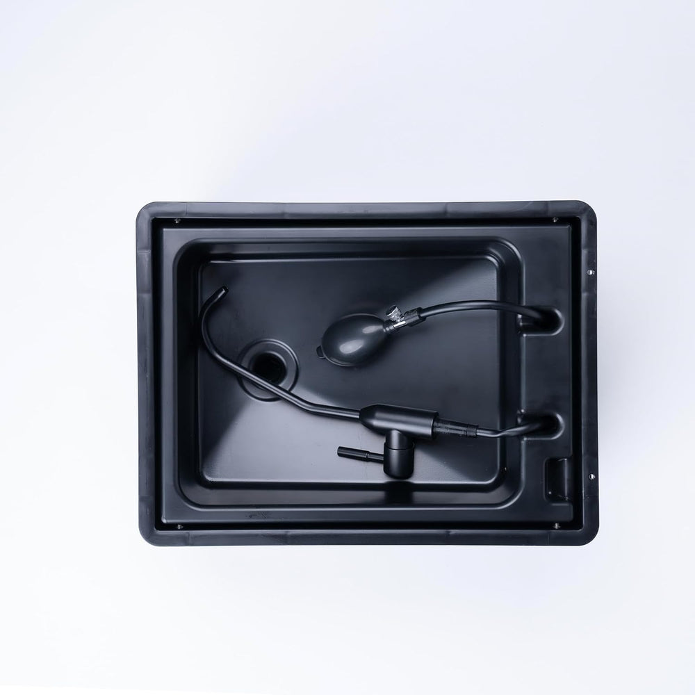 - Wash: Lavabo Mobile avec Pompe à Main - vier Camping Car,Van,Camping,Jardin | vier avec Bac,Robinet en Plastique,Noir -