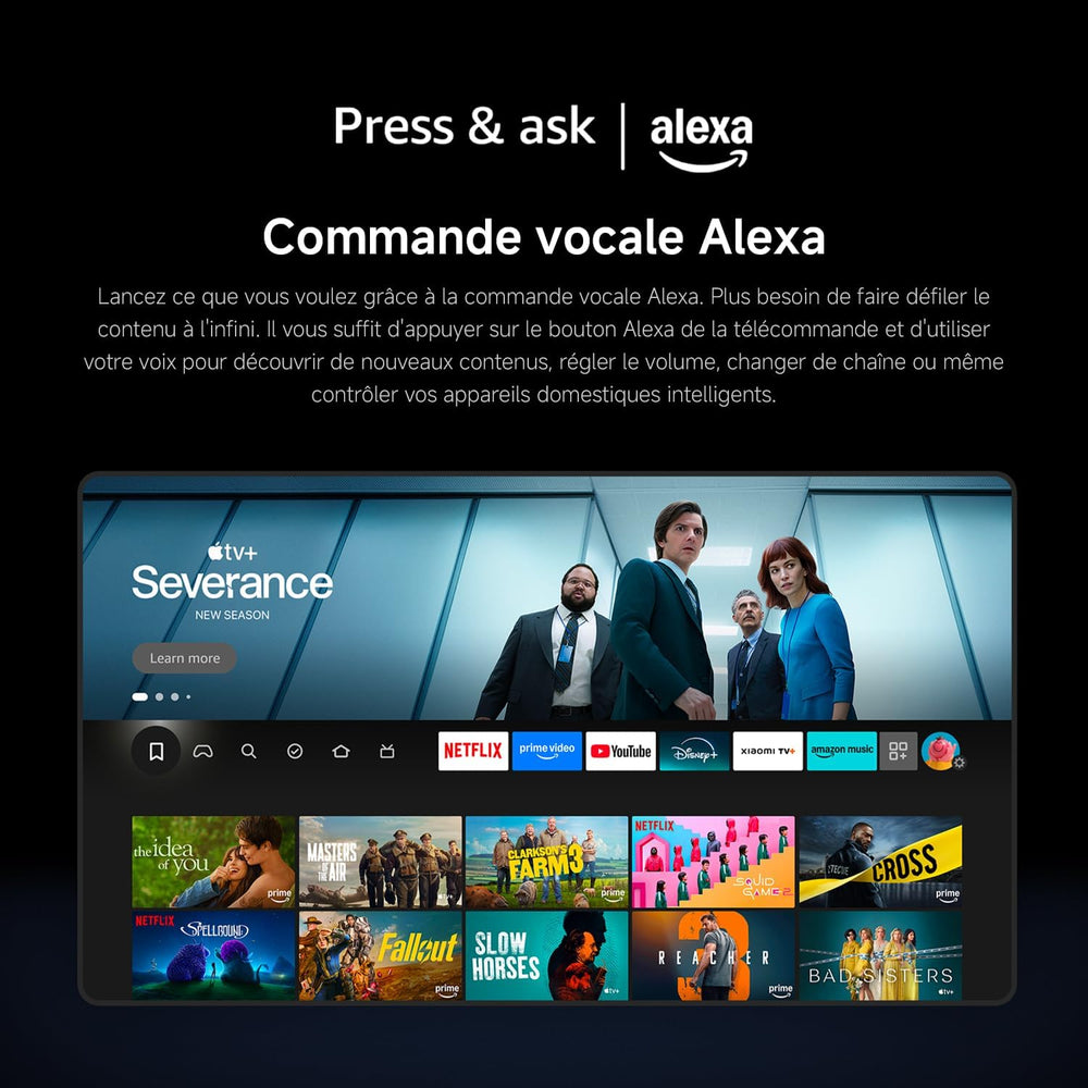 Xiaomi TV F 50 127 cm (50 Pouces) 4K UHD Smart TV Fire TV Contrôle Vocal Alexa HDR10 MEMC Mode Game Boost 120Hz 2Go+32Go Compatible avec AirPlay