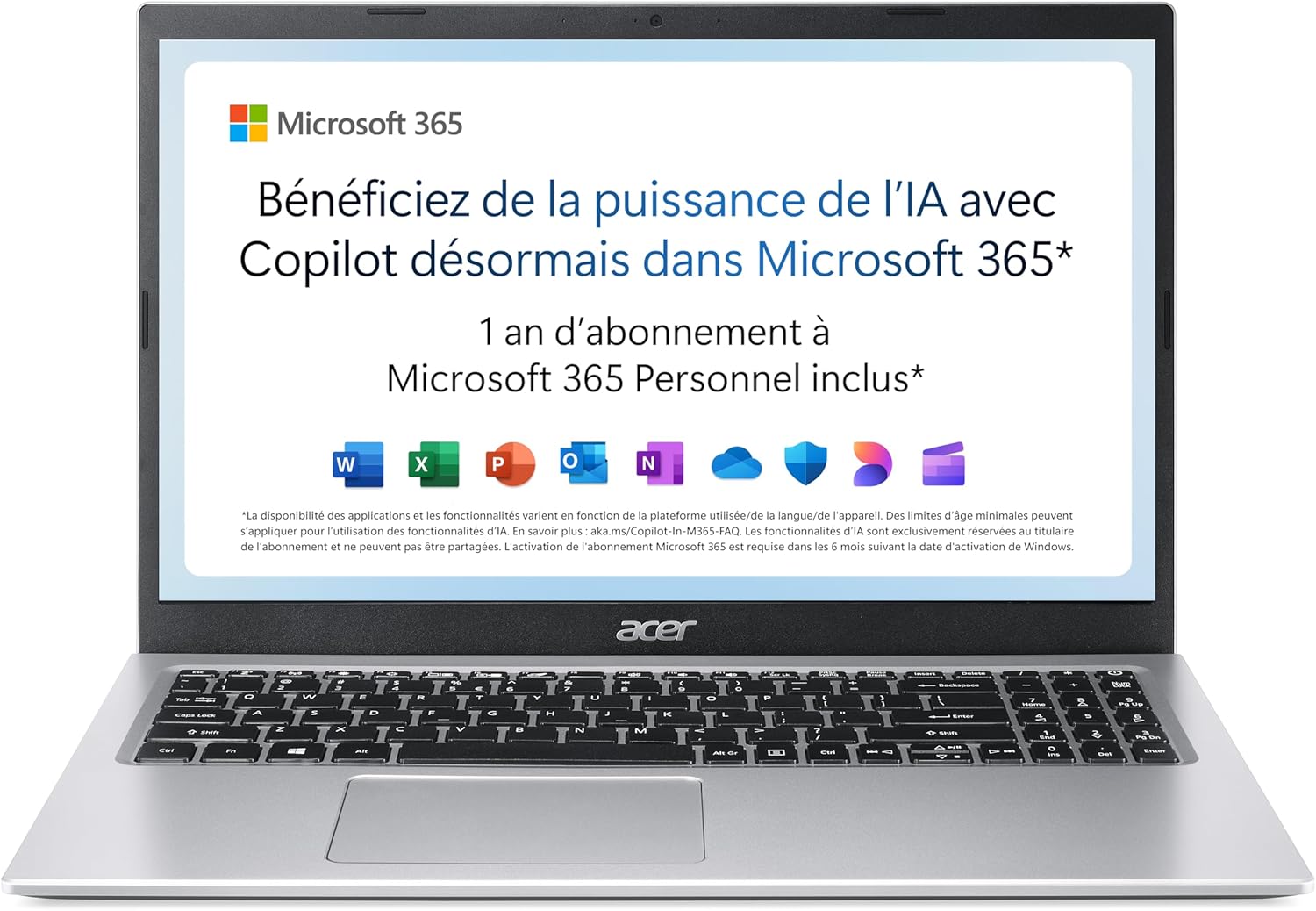 Acer Aspire 1 A115-32-C3AK Ordinateur Portable 15 6'' Full HD (Intel Celeron N4500 RAM 4 Go 128 Go eMMC Intel UHD Graphics Windows 11) Clavier AZERTY Gris Microsoft 365 Personnel 12 Mois Inclus