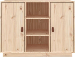 vidaXL Buffet, Armoire Latérale avec Compartiment, Placard avec Porte, Meuble de Rangement Salon Salle de Séjour, Moderne, Marron Bois Massif de Pin