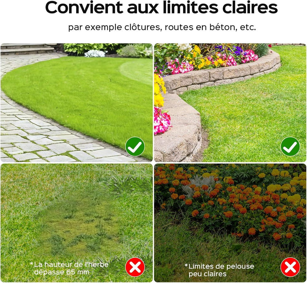 YARDCARE V100 Robot Tondeuse sans Fil Périphérique,avec Navigation par Vision, Évitement d'obstacles(150 Sortes), Robot Tondeuse Gazon avec Batterie 4 Ah, Lame de Rechange