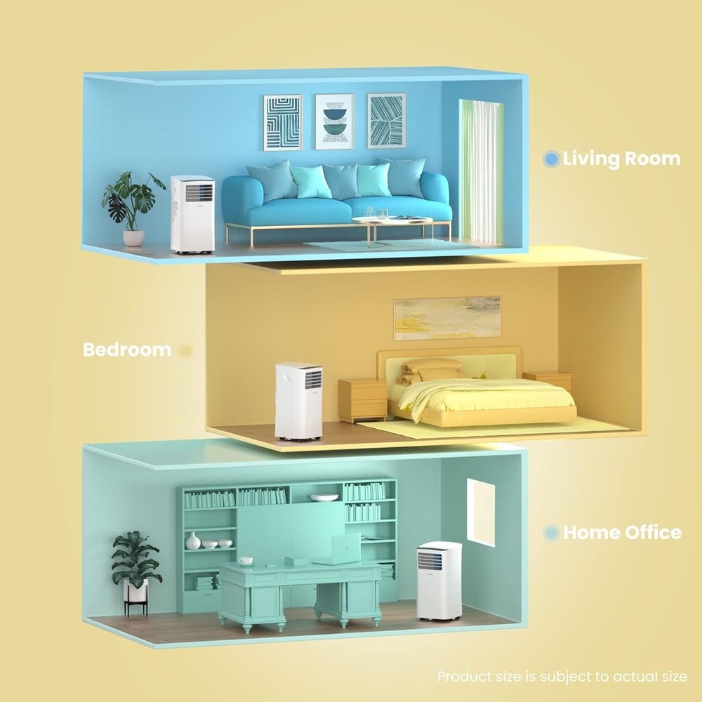 COMFEE' Climatiseur Mobile 9000 BTU/h 2,6kW, 3-EN-1 Refroidisseur Déshumidificateur Ventilateur, Fonction Follow me, Minuterie, Mode nuit, Pour salon et maison de 33㎡/88m³, MPPH-09CRN7, R290